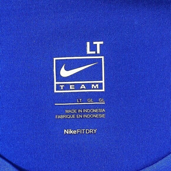 Nike Women's Dri-Fit size LT Cap Sleeved Athletic Gym Workout Top Royal Blue - Picture 3 of 7